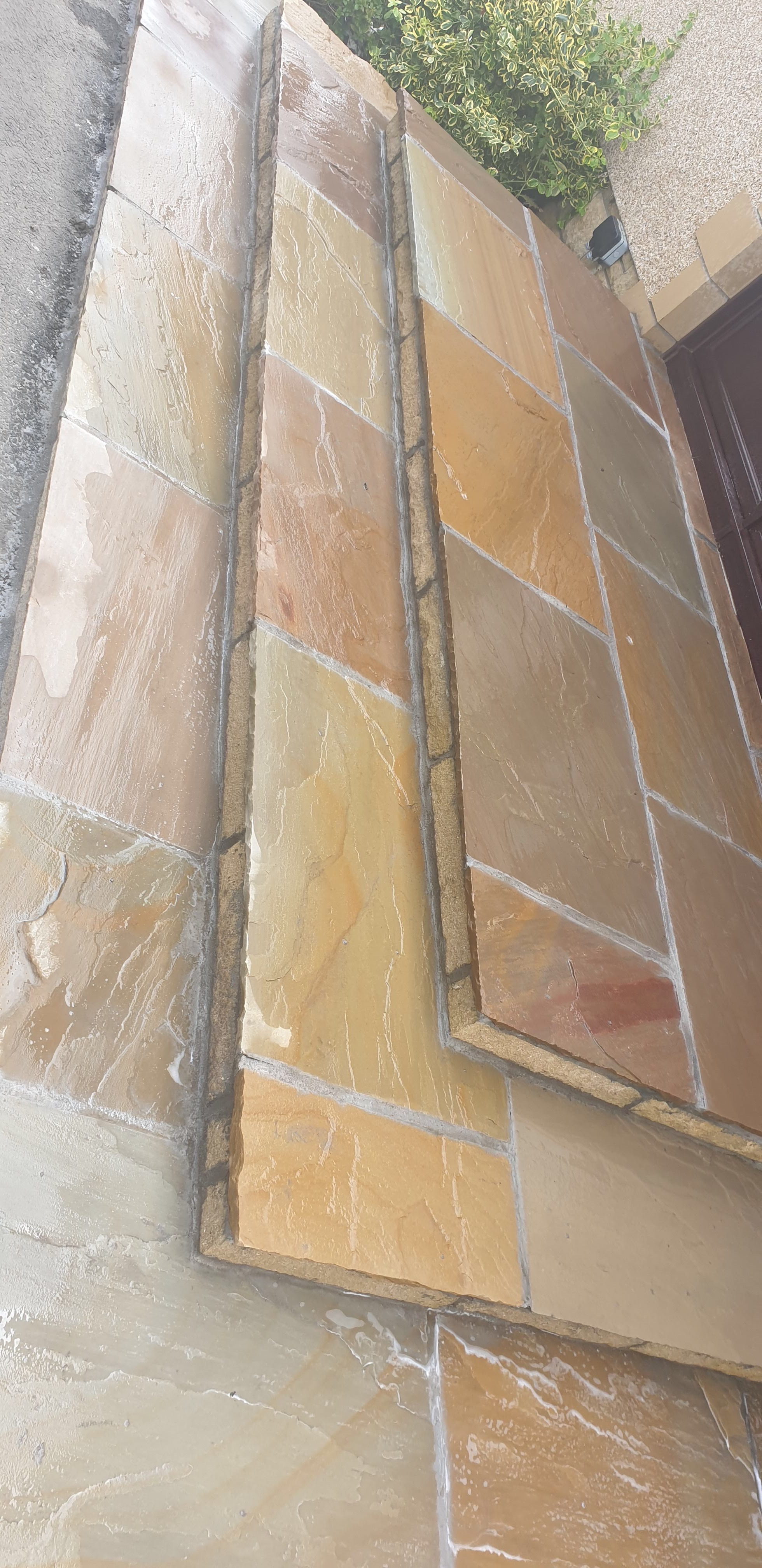 Patio tiles close-up after cleaning