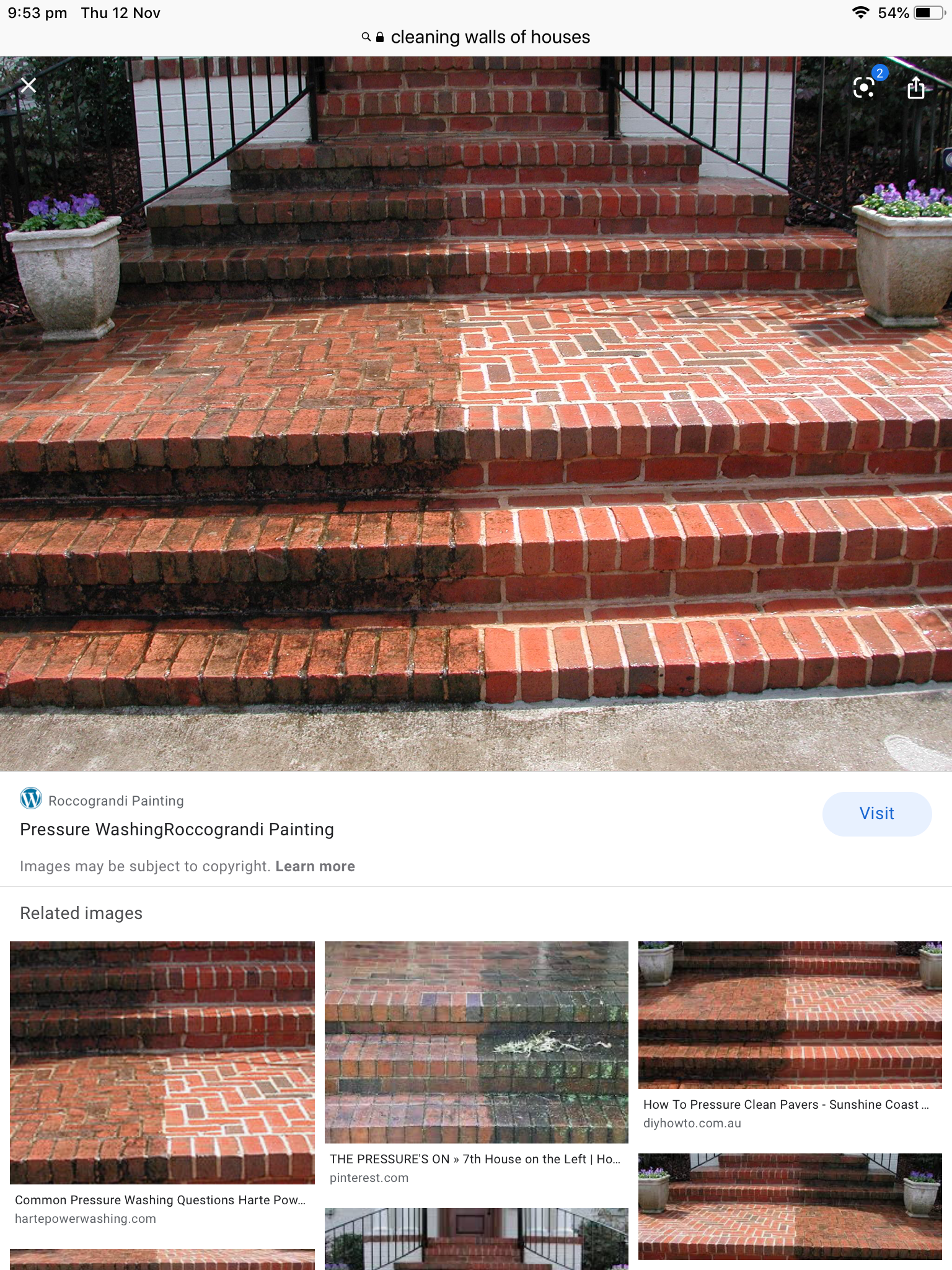 Brick steps and walkway before and after restoration