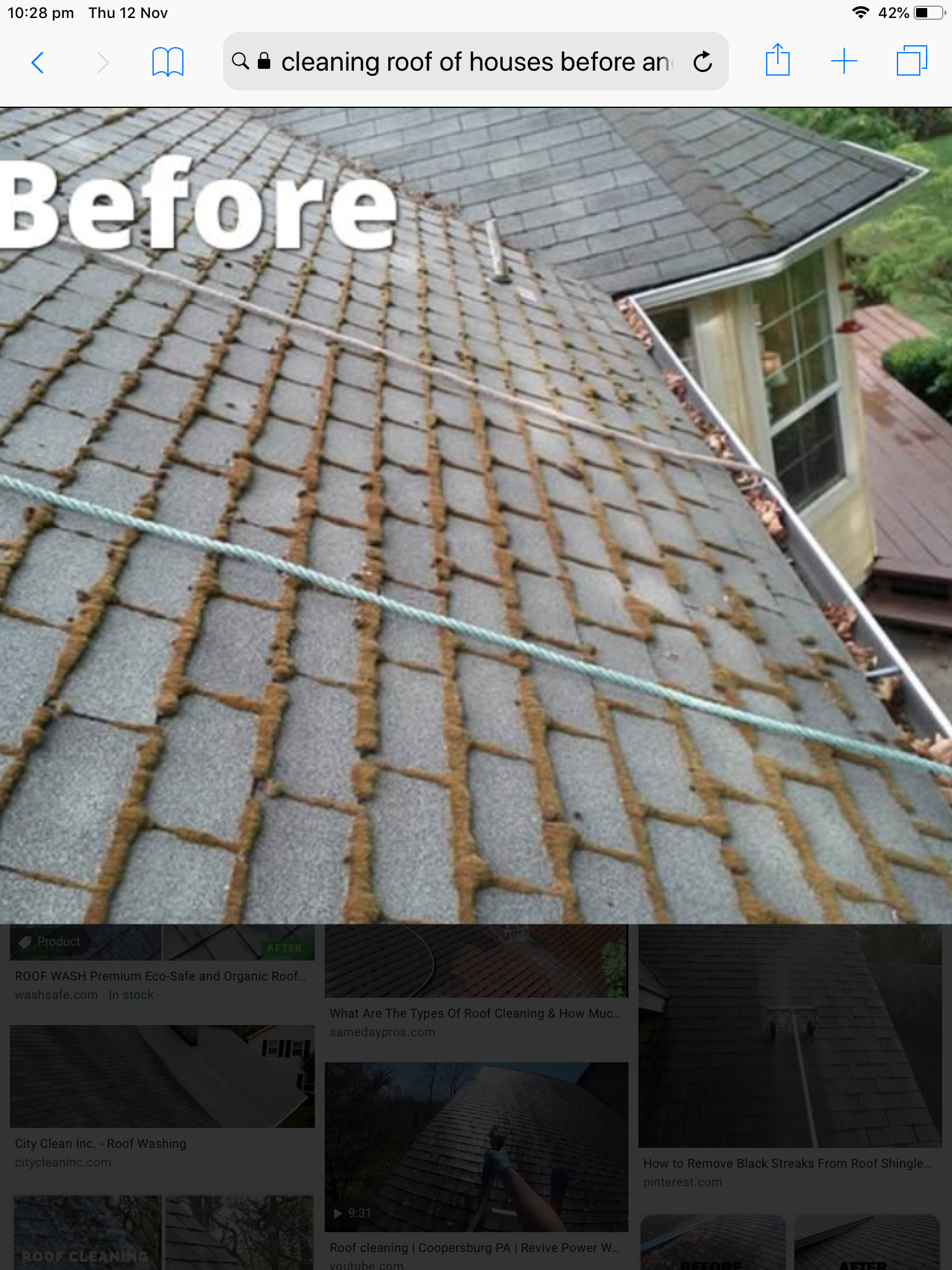 Roof cleaning after professional service