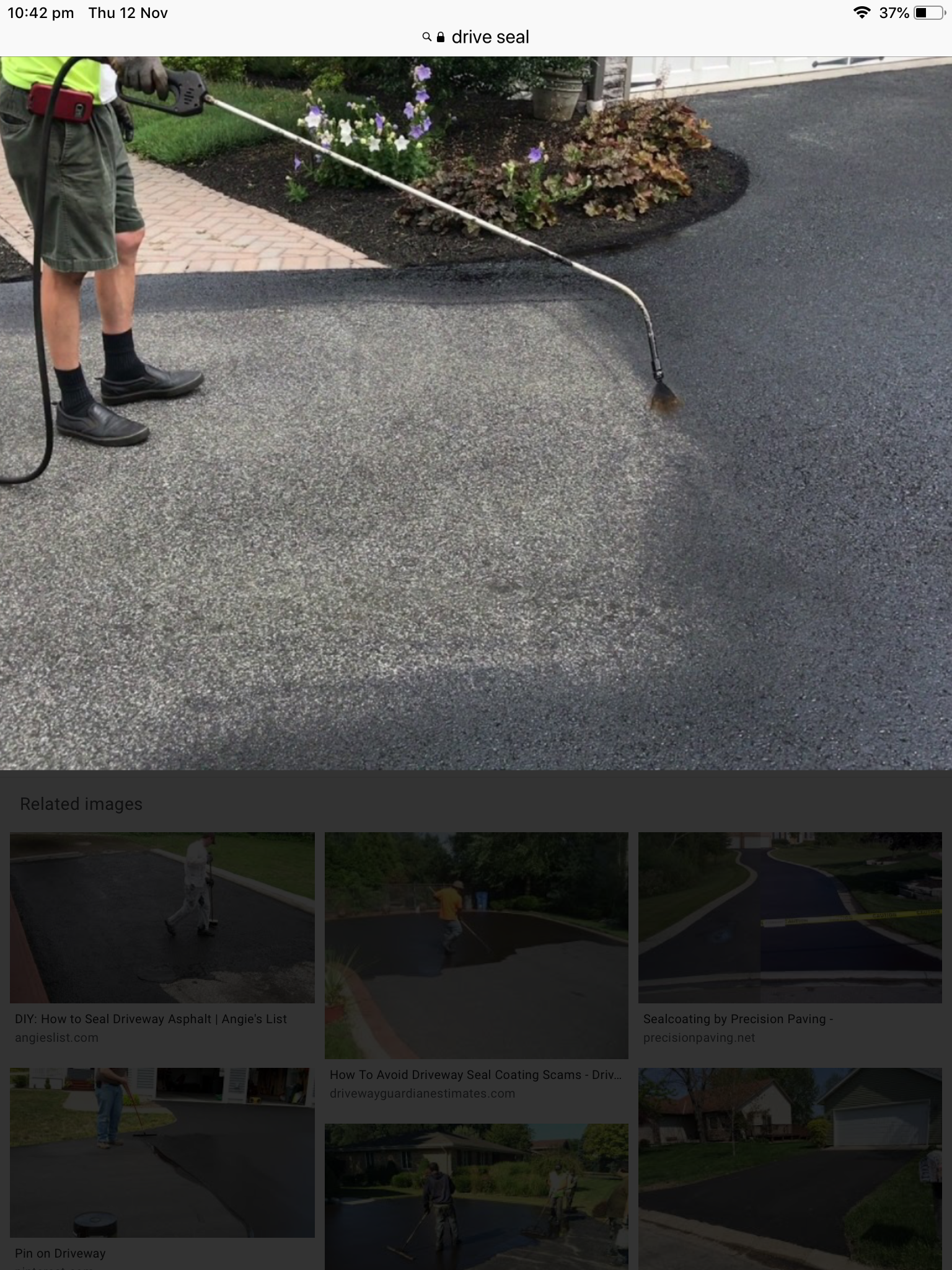 Block paving driveway sealing application