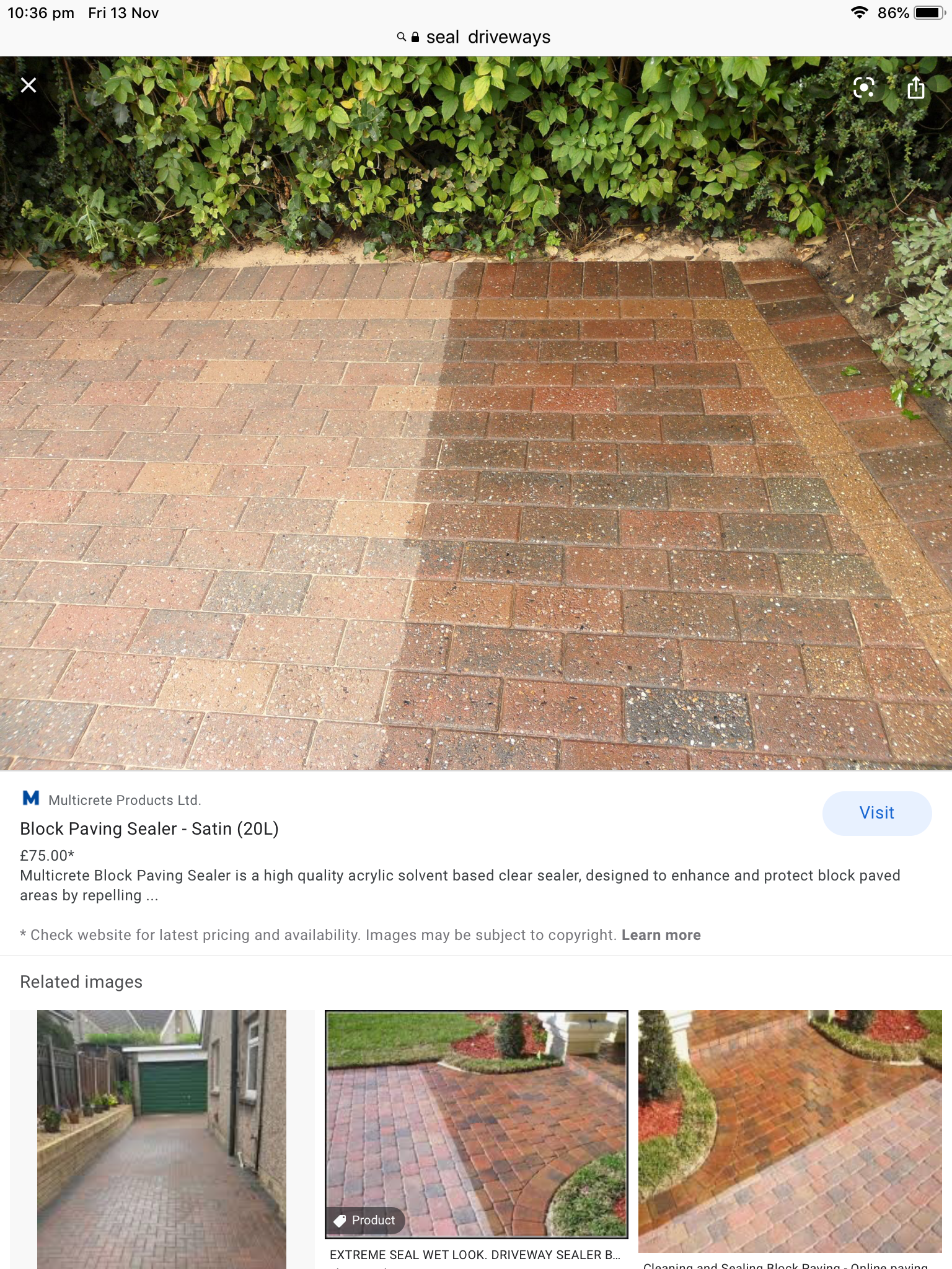 Block paving sealing before and after comparison