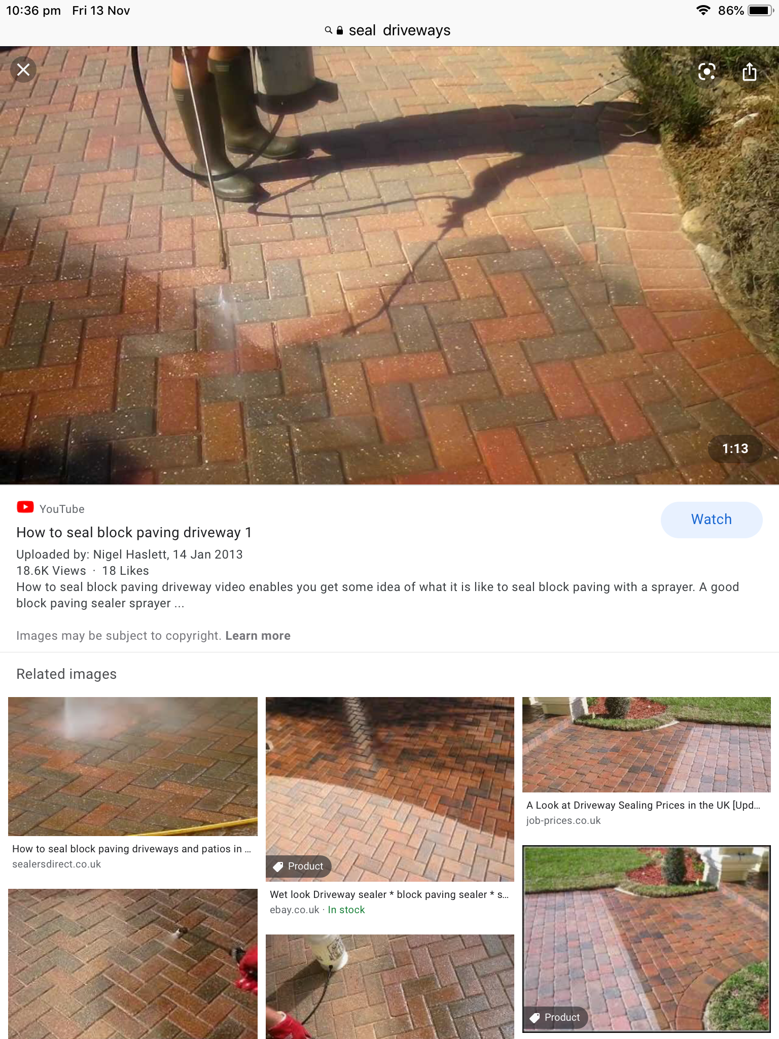 Driveway sealing specialist at work