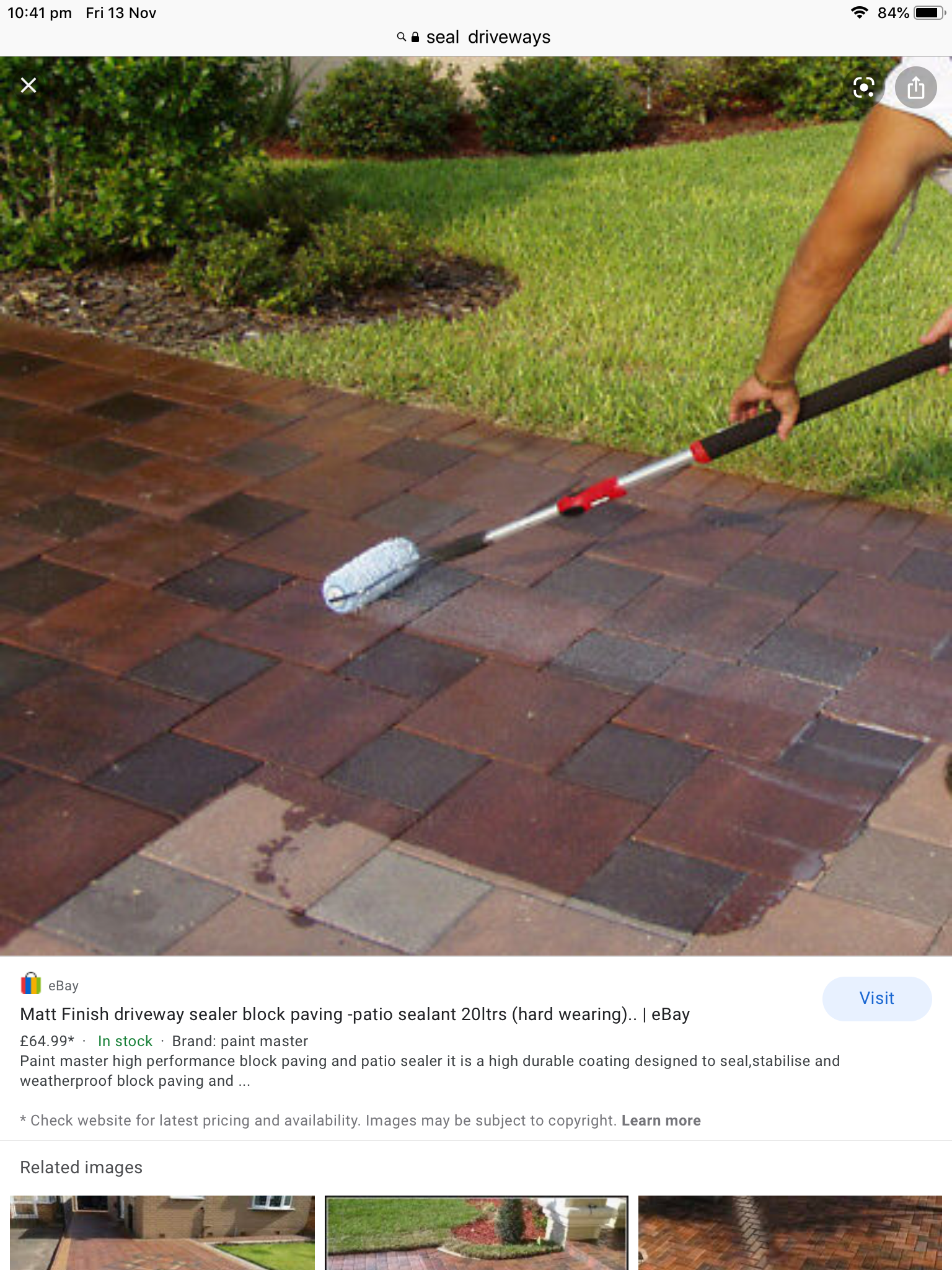 Block paving sealing roller application