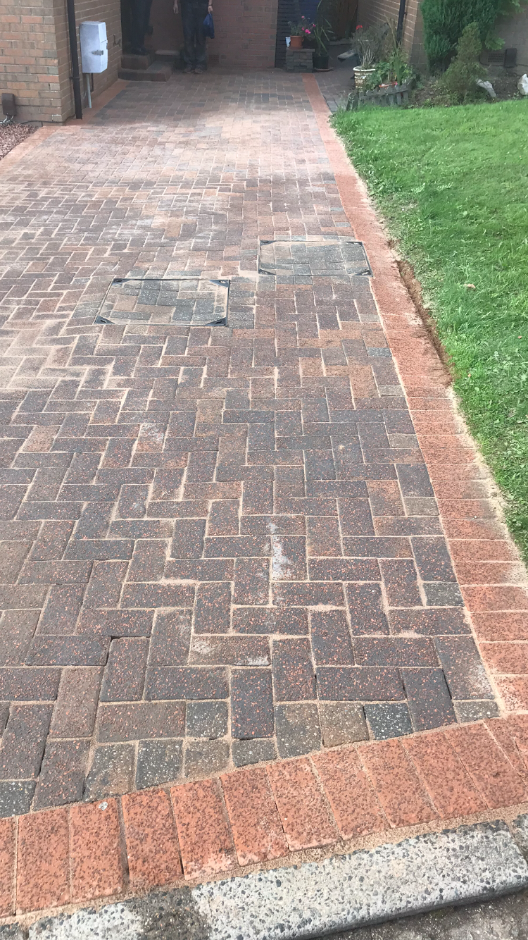 Stone patio before and after treatment