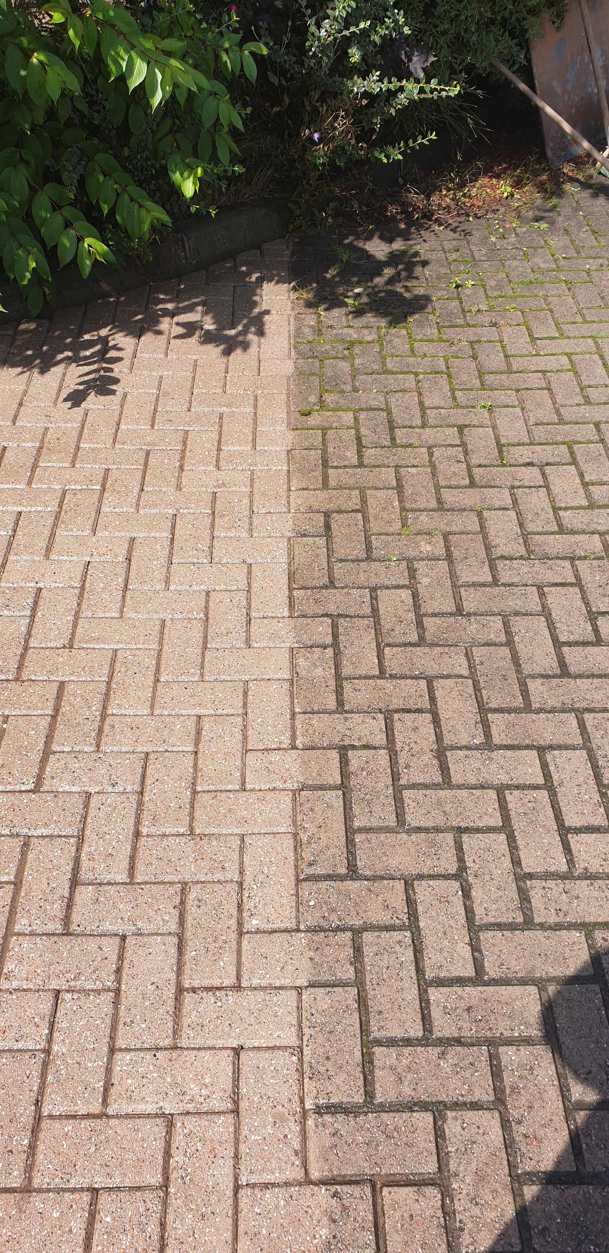 Stone patio maintenance work